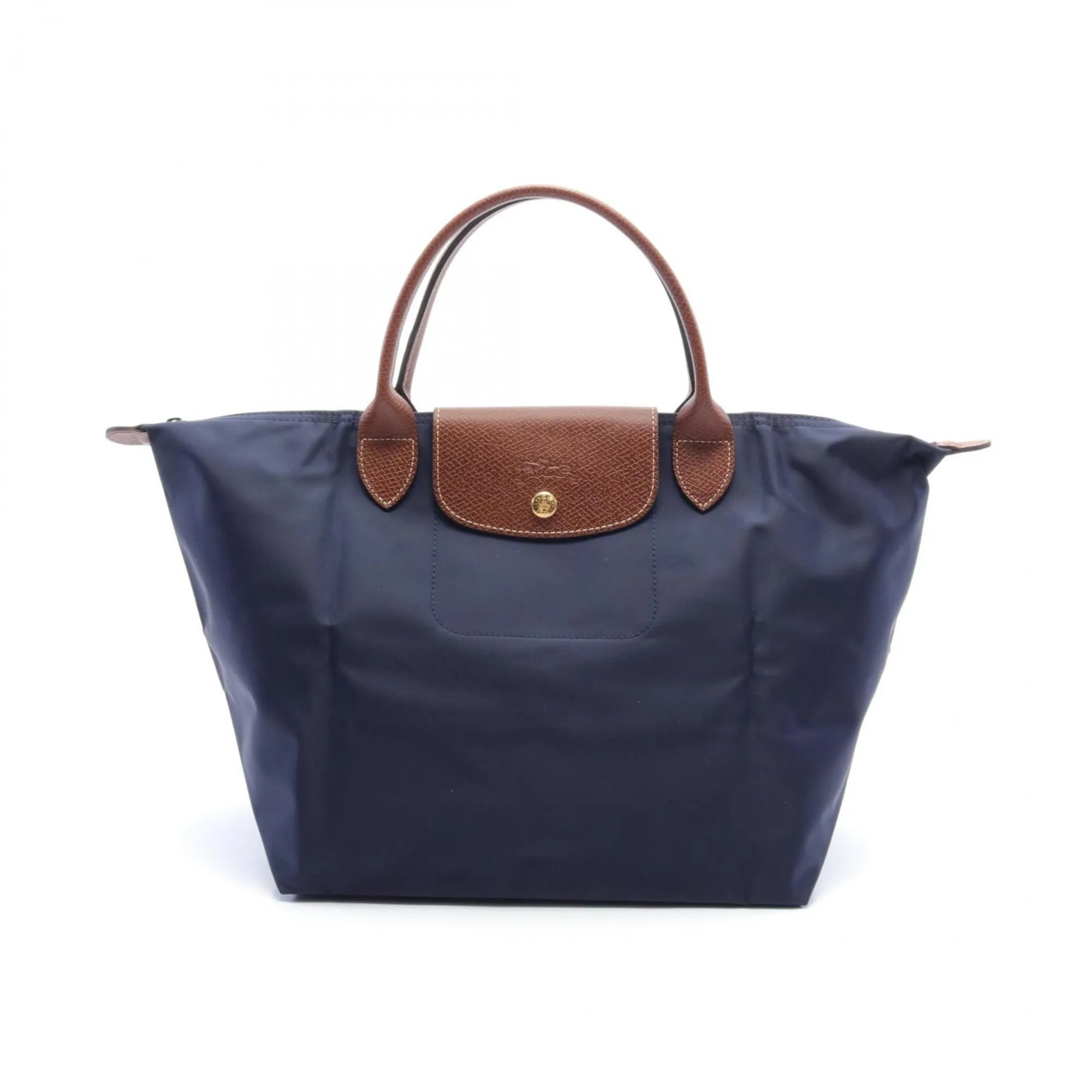 Longchamp  Navy Nylon Leather Tote Bag (Pre-Owned)