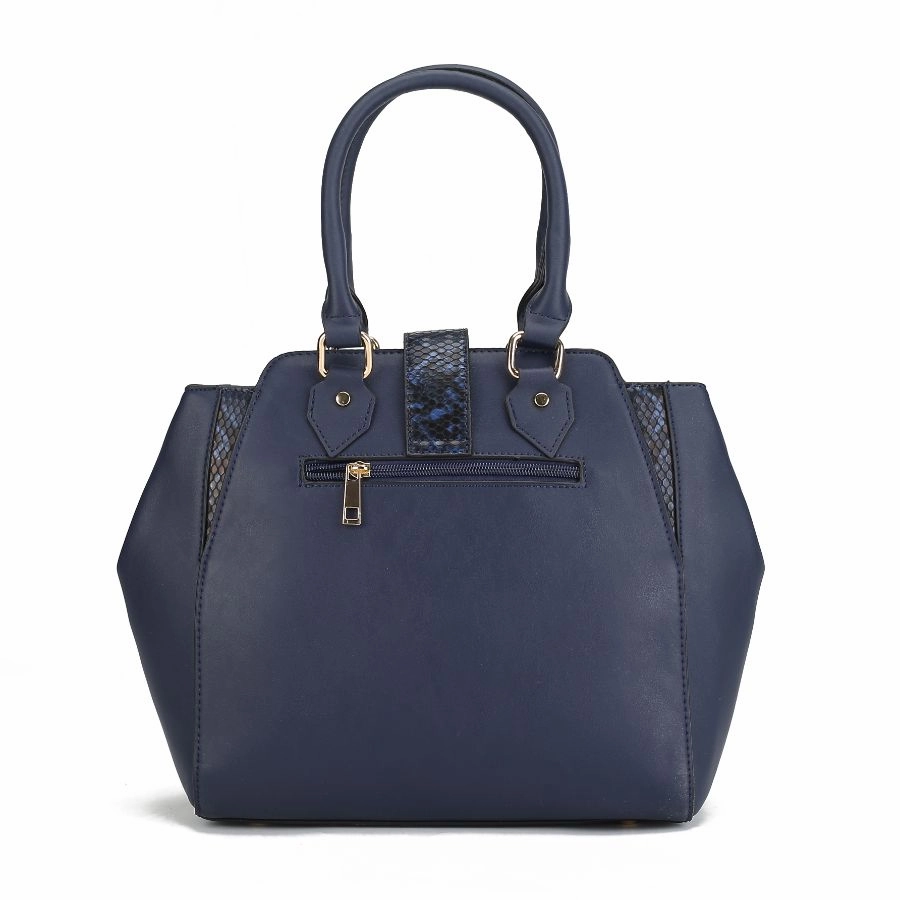 Lorena Snake embossed Vegan Leather Womens Satchel Bag