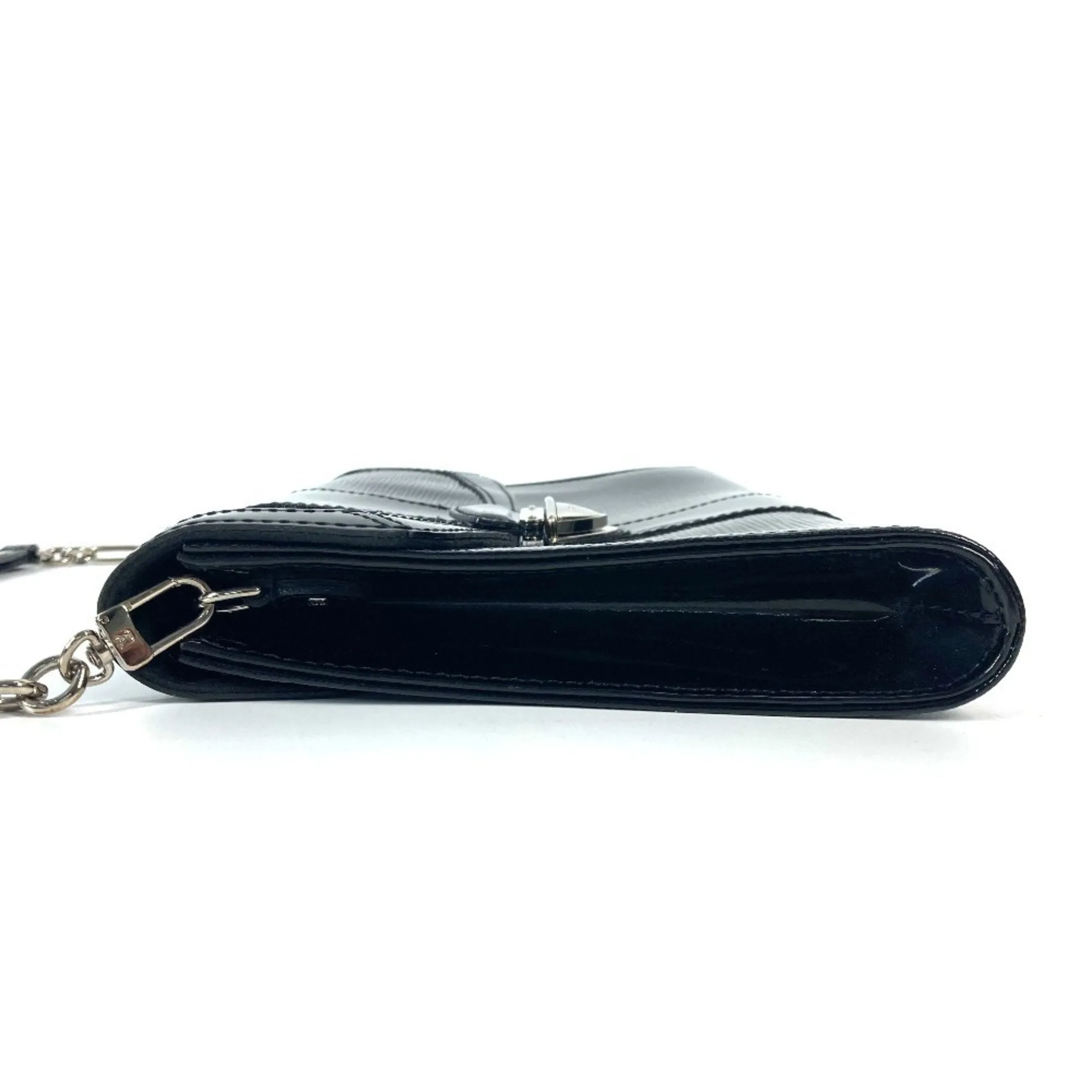 Louis Vuitton Noir Leather Clutch Bag Handbag Shoulder Bag (Pre-Owned)