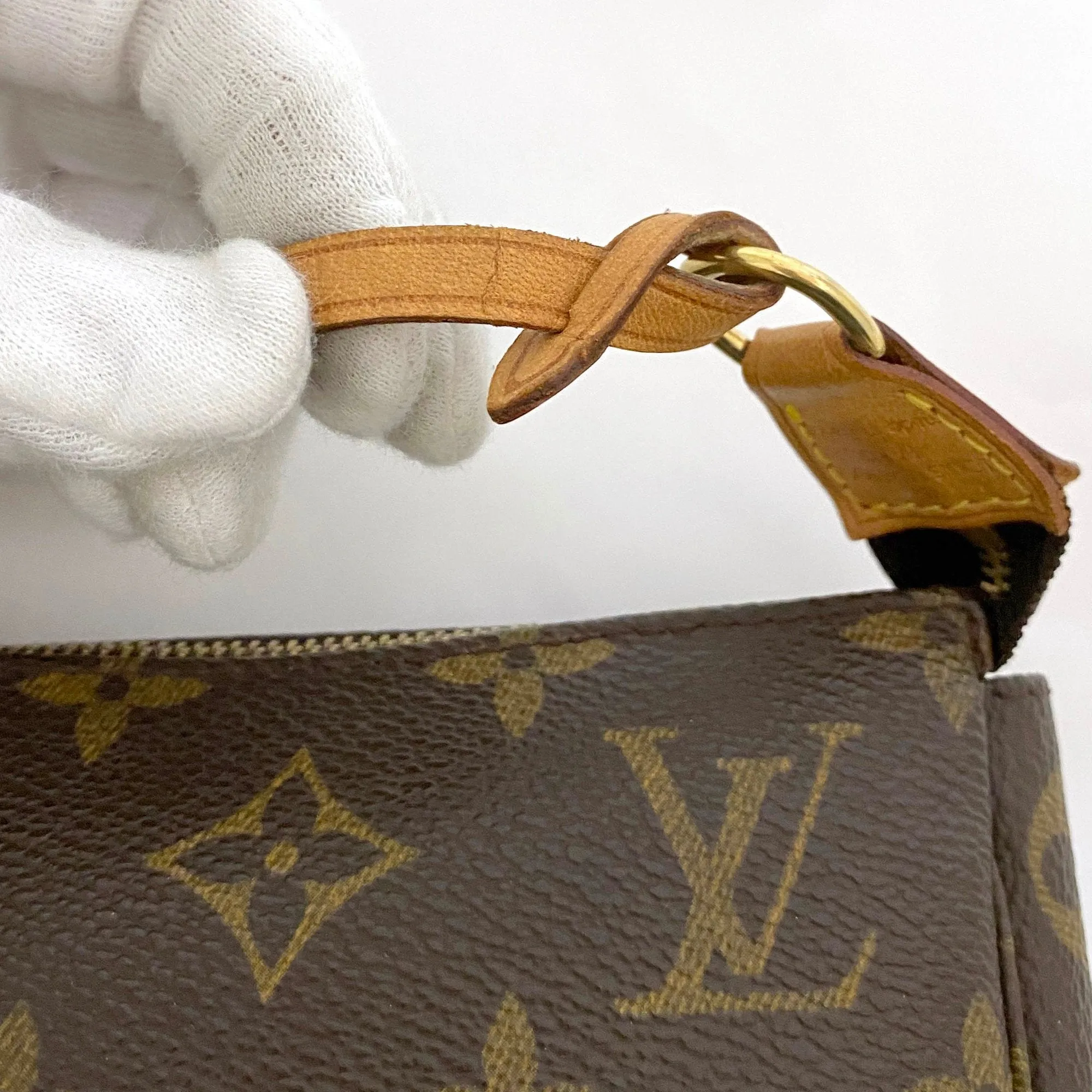 Louis Vuitton Pochette Accessoire Canvas Clutch Bag (Pre-Owned)