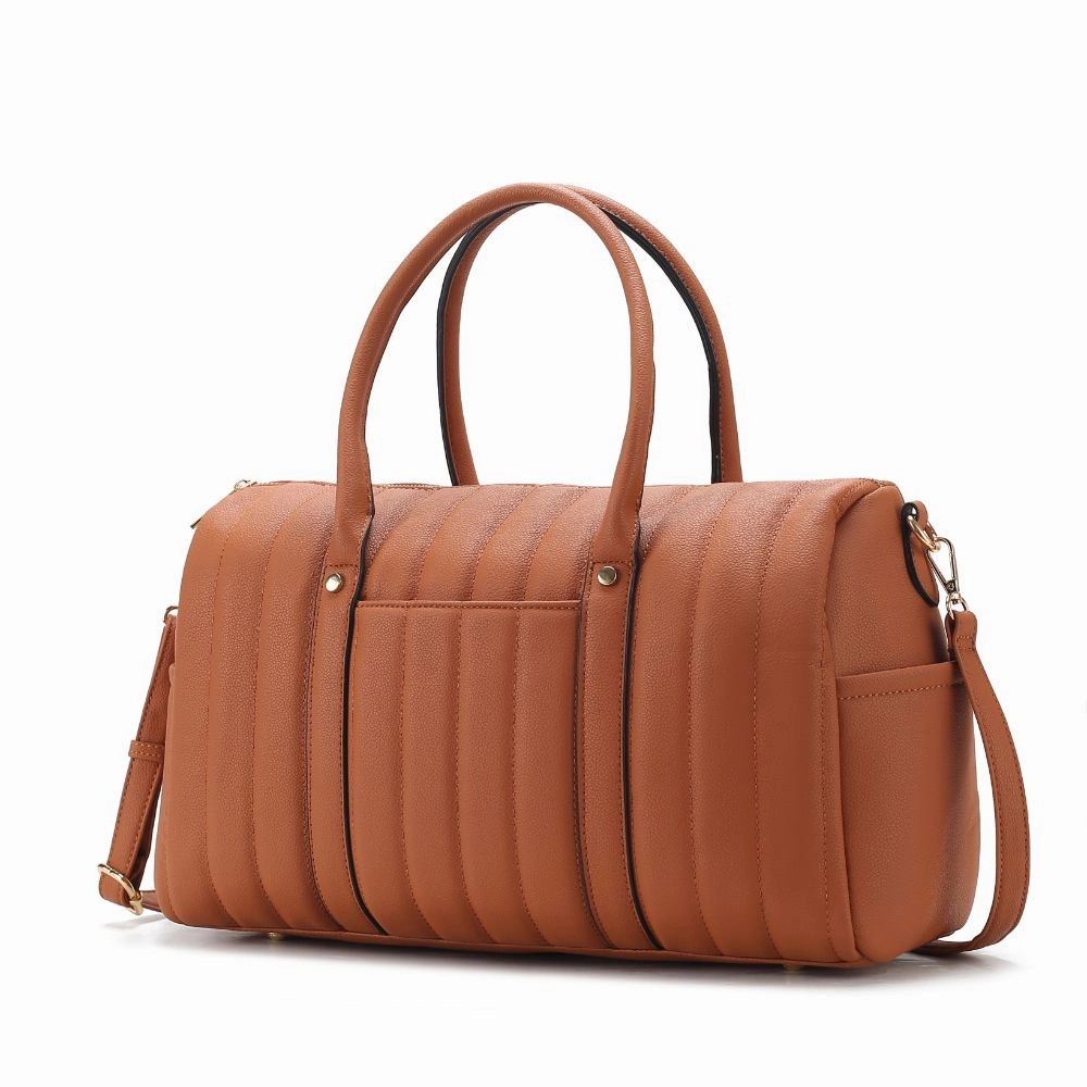 Luana Quilted Vegan Leather Womens Duffle Bag