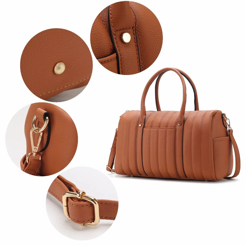 Luana Quilted Vegan Leather Womens Duffle Bag