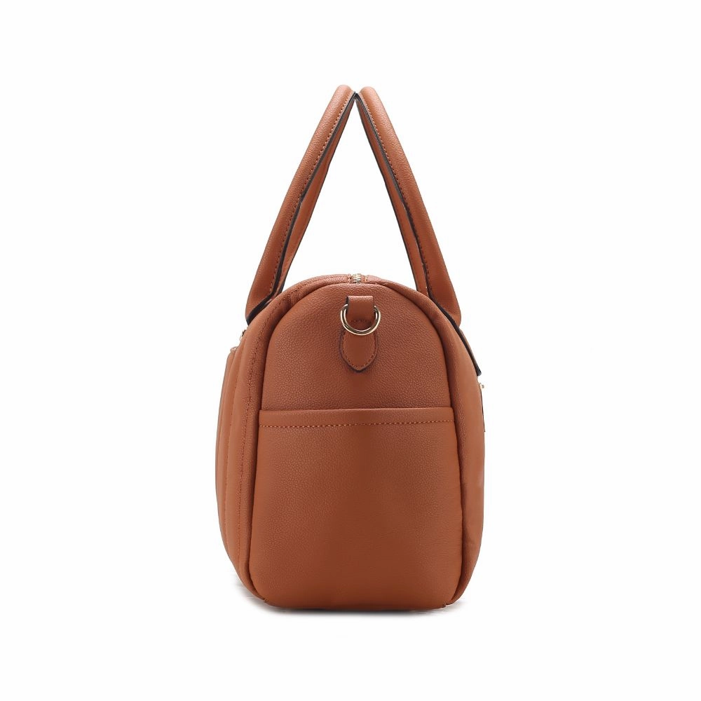 Luana Quilted Vegan Leather Womens Duffle Bag