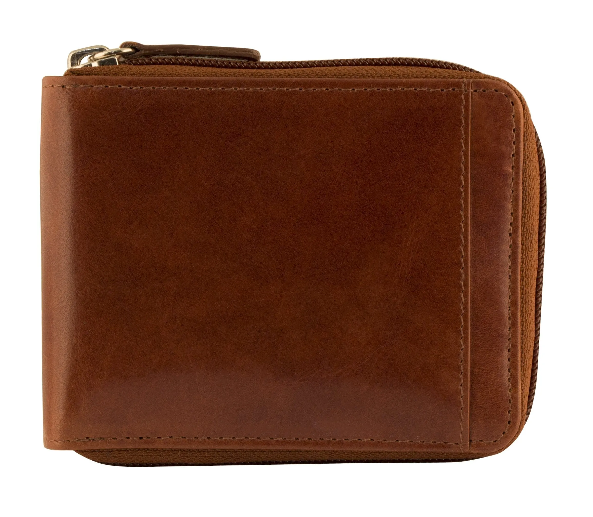 Mancini CASABLANCA Collection Mens Zippered Wallet with Removable Passcase (RFID Secure)