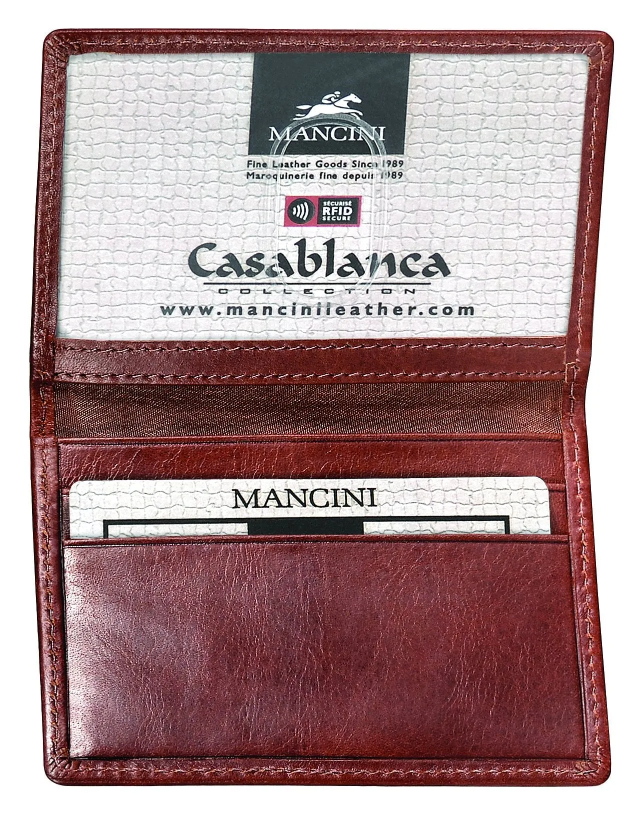 Mancini CASABLANCA Collection Mens Zippered Wallet with Removable Passcase (RFID Secure)