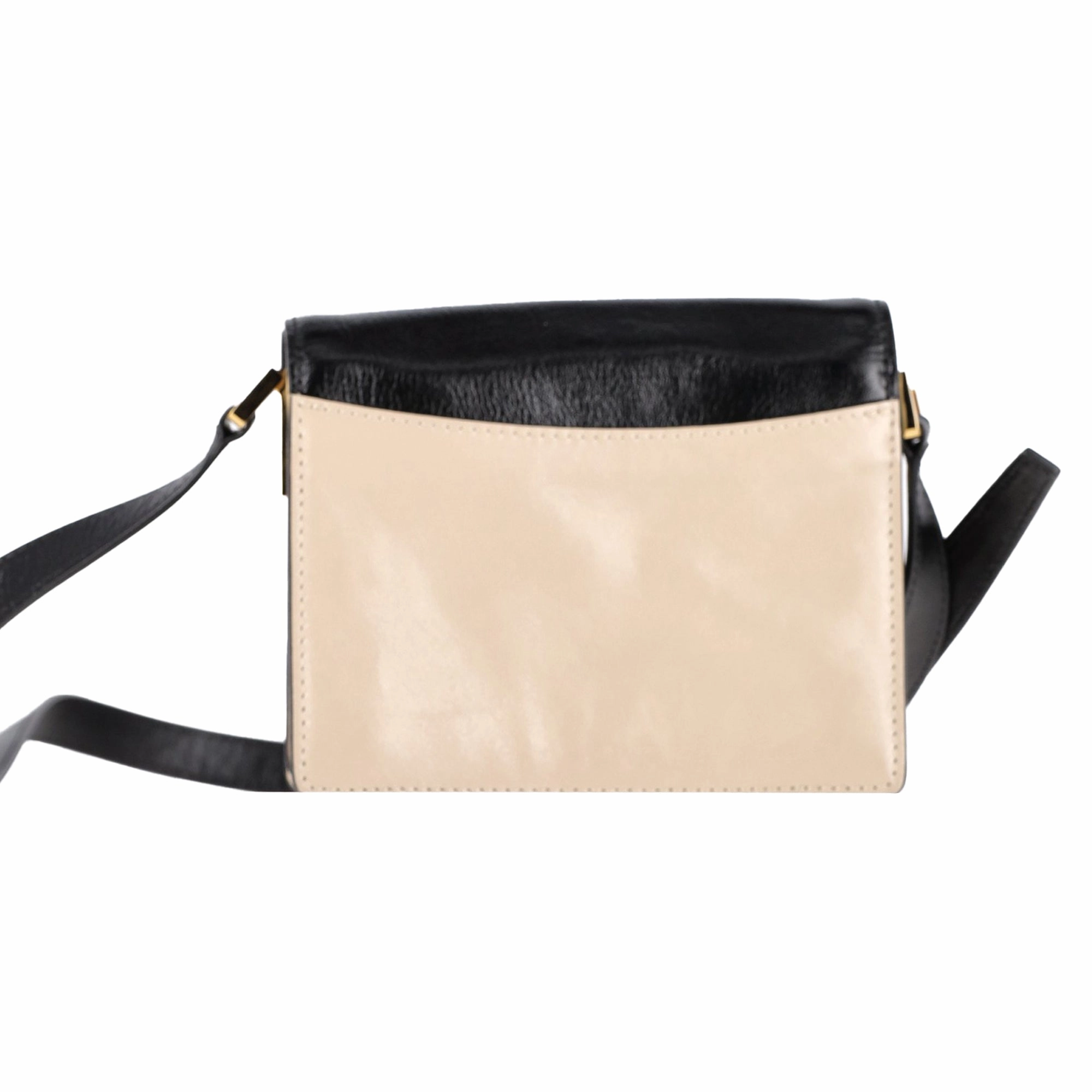 Marni Trunk Mini Color-Block Shoulder Bag in Beige Leather