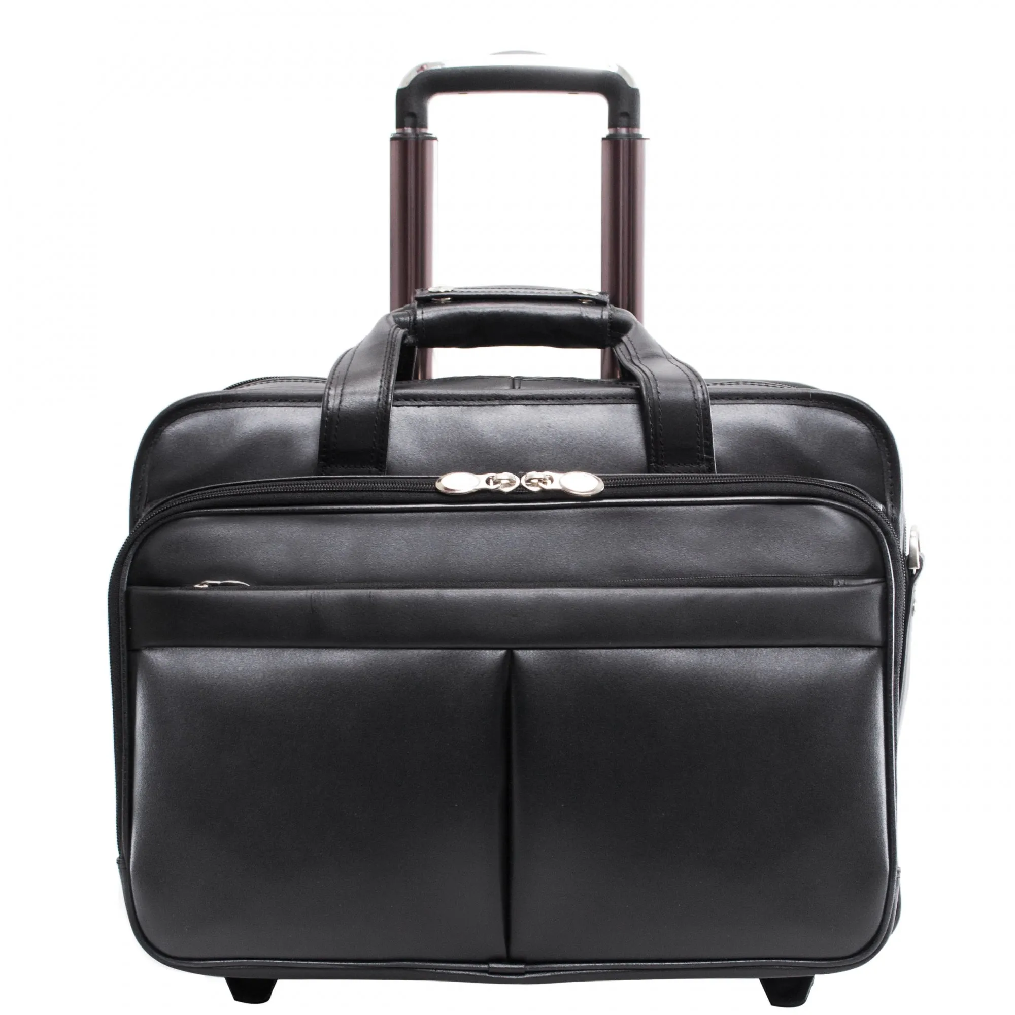 McKlein USA Roosevelt 17" Leather Wheeled Laptop Briefcase w/ Removable Sleeve