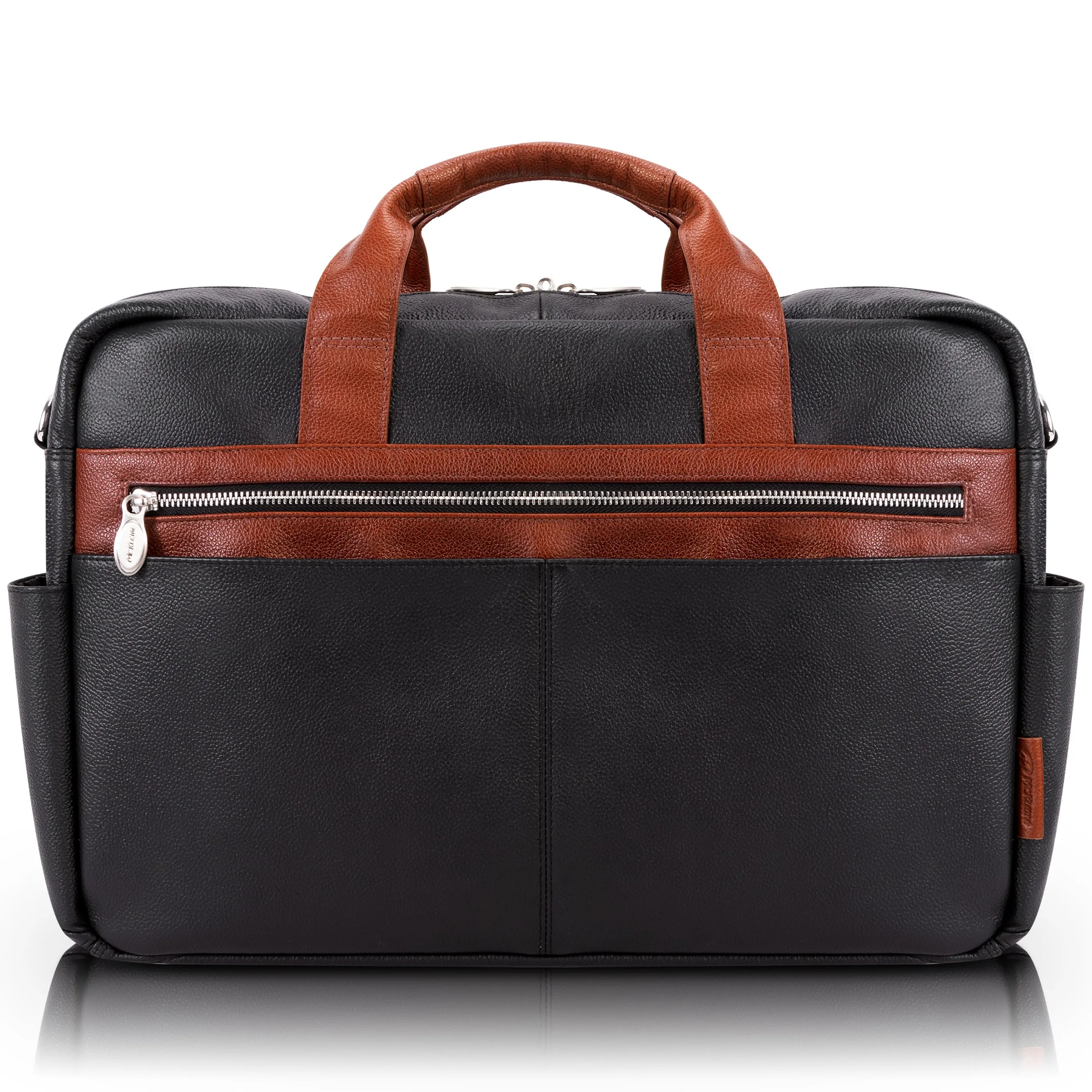 McKlein USA Southport 17" Leather Two-Tone Dual-Compartment Laptop & Tablet Briefcase