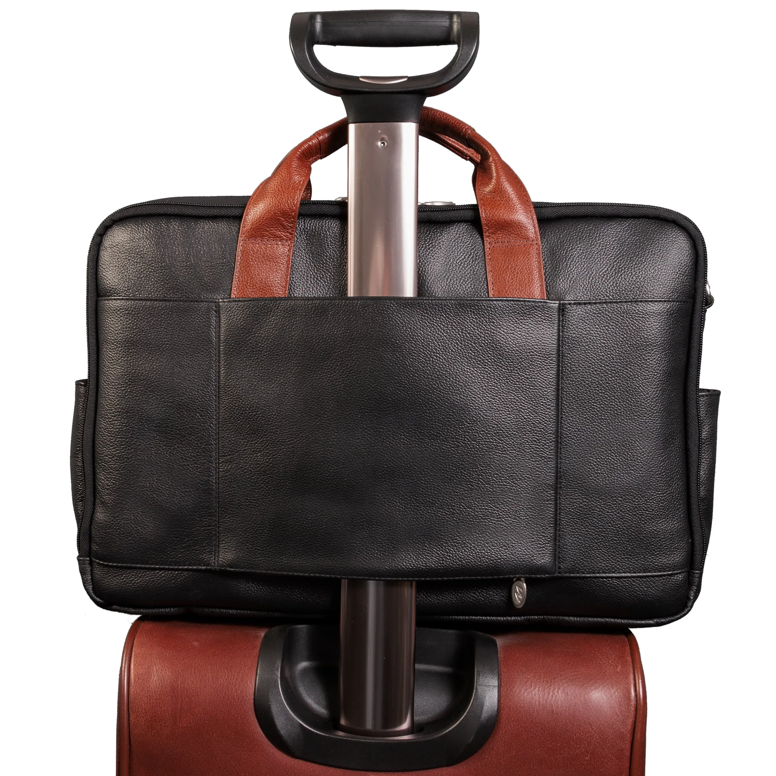 McKlein USA Southport 17" Leather Two-Tone Dual-Compartment Laptop & Tablet Briefcase