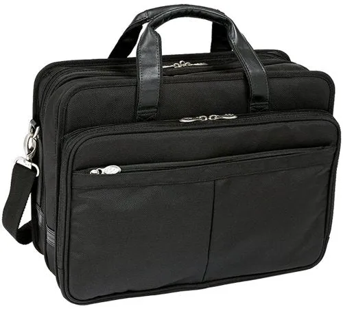 McKlein USA Walton 17" Nylon Expandable Double Compartment Laptop Briefcase w/ Removable Sleeve