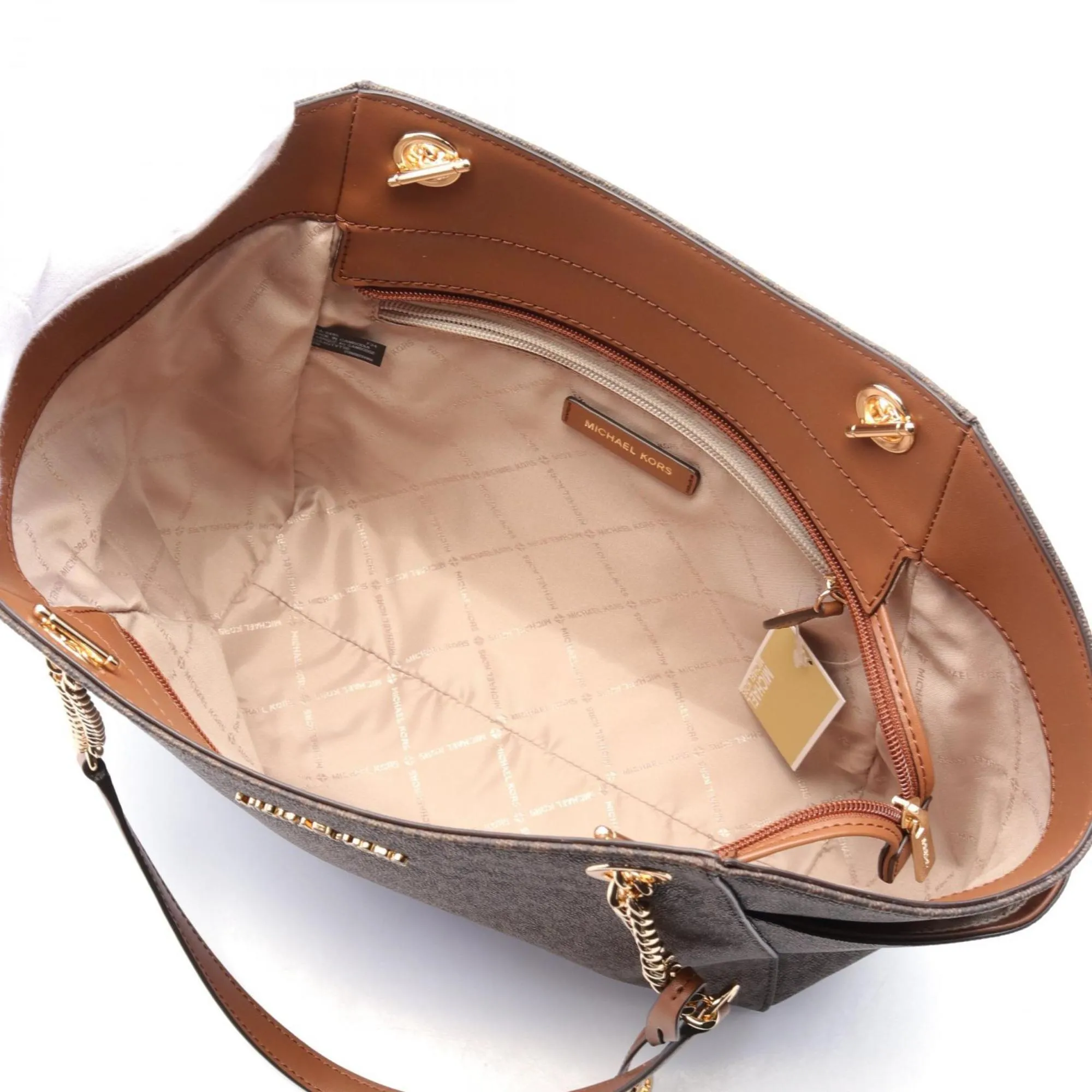 Michael Kors  Coated Canvas Leather Tote Bag Weekend Bag (Pre-Owned)