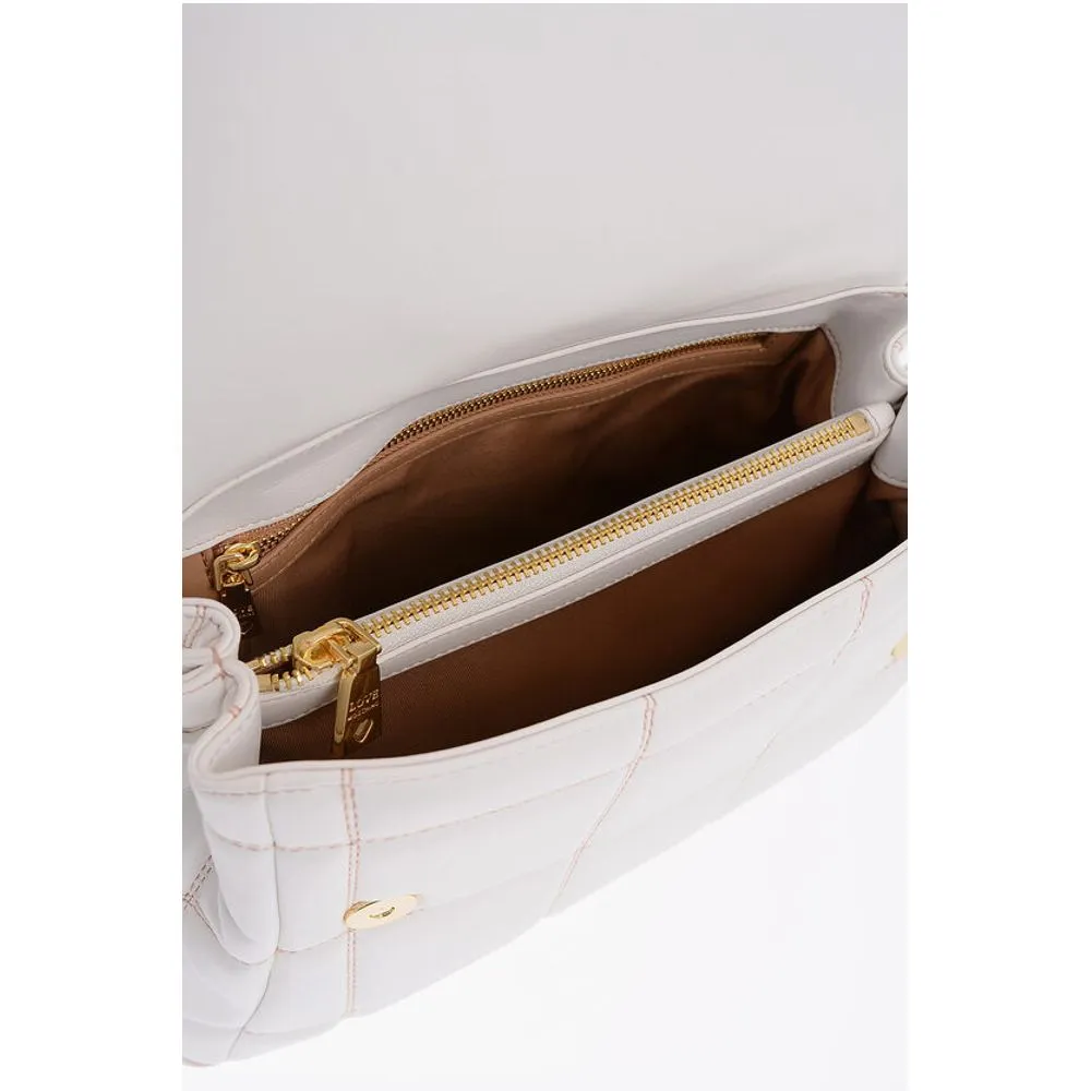 Moschino LOVE Quilted Faux Leather Bag with Golden Women's Logo