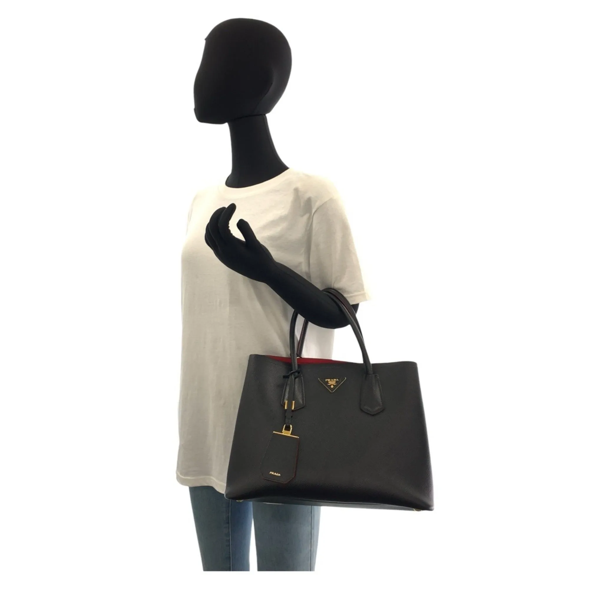 Prada Leather Handbag Tote Bag (Pre-Owned)