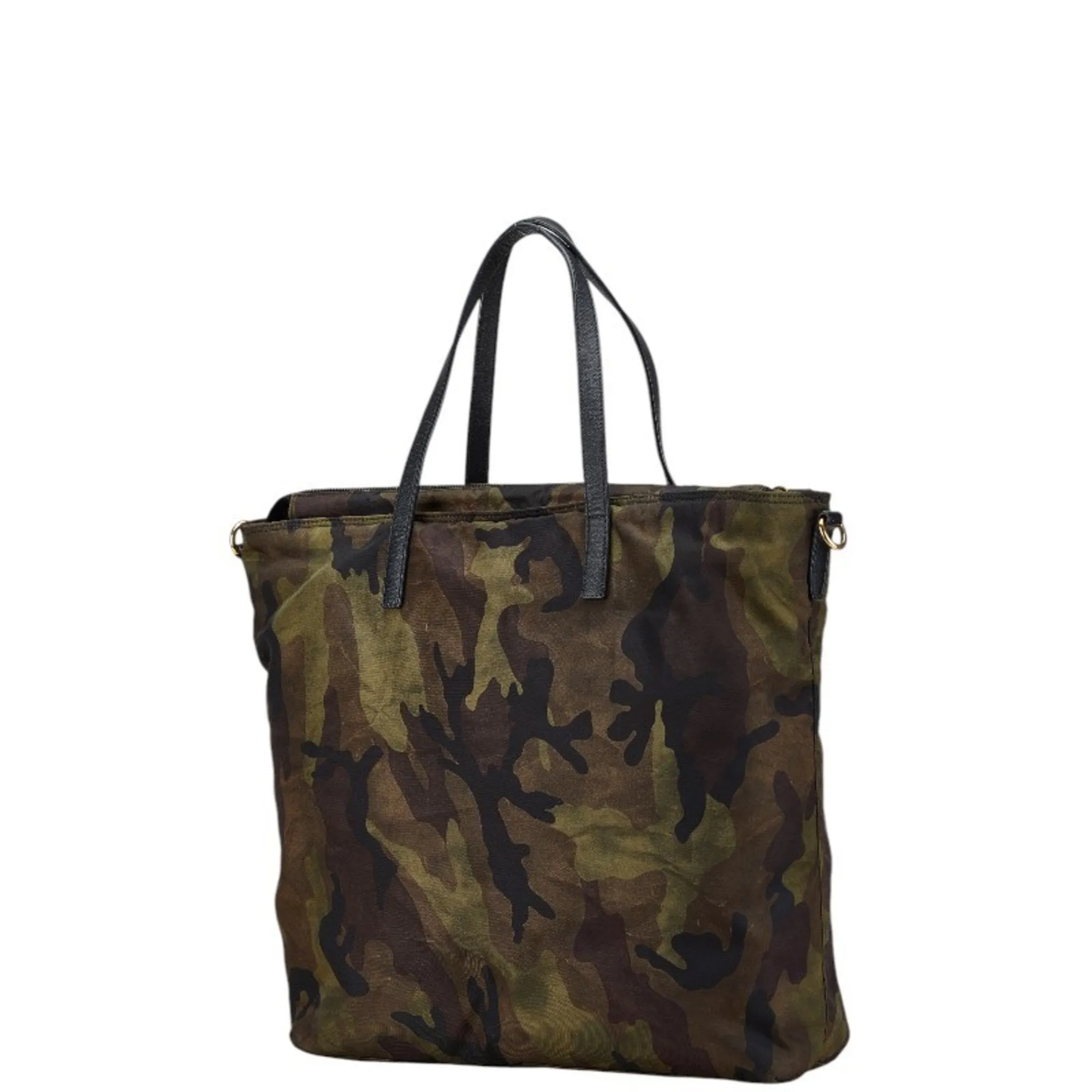 Prada  Nylon Leather Tote Bag (Pre-Owned)