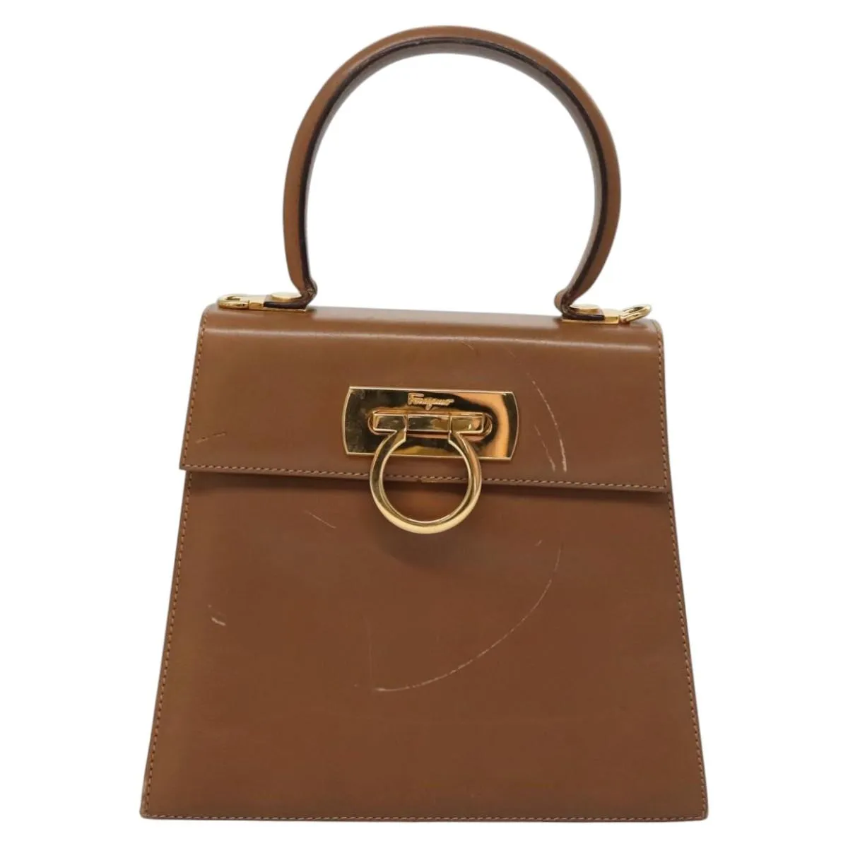 Salvatore Ferragamo Gancini Leather Handbag (Pre-Owned)