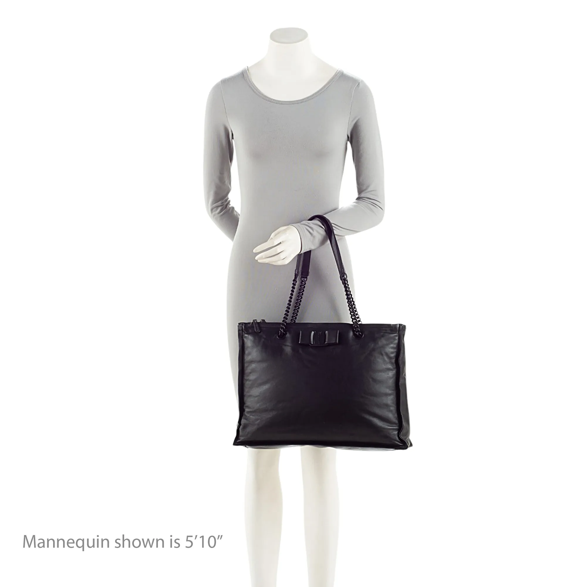 Salvatore Ferragamo Leather Viva Bow Small Tote