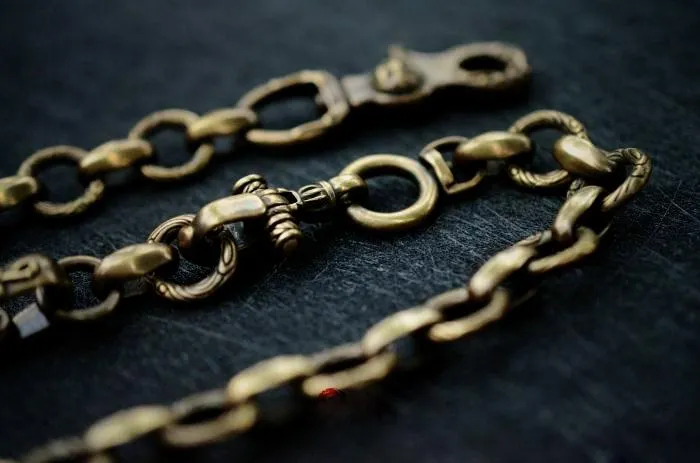 Solid Brass Cool Punk Rock Wallet Chain Biker Trucker Wallets Chains Trucker Wallet Chain for Men