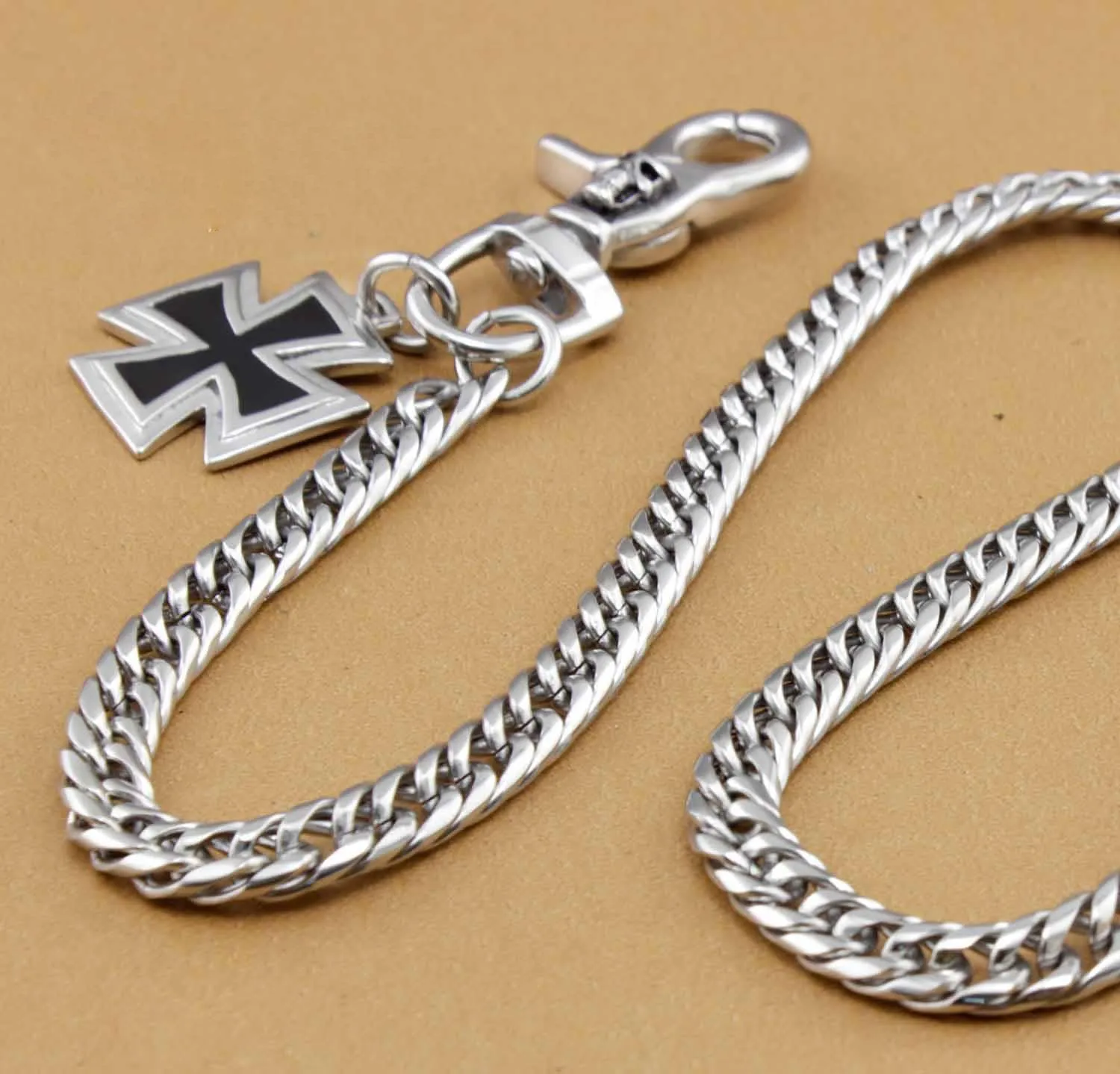 Solid Stainless Steel Cross Wallet Chain Cool Punk Rock Biker Trucker Wallet Chain Trucker Wallet Chain for Men