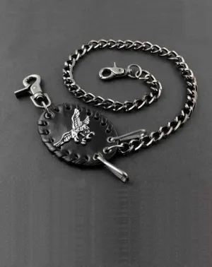 Solid Stainless Steel Eagle Wallet Chain Cool Punk Rock Biker Trucker Wallet Chain Trucker Wallet Chain for Men
