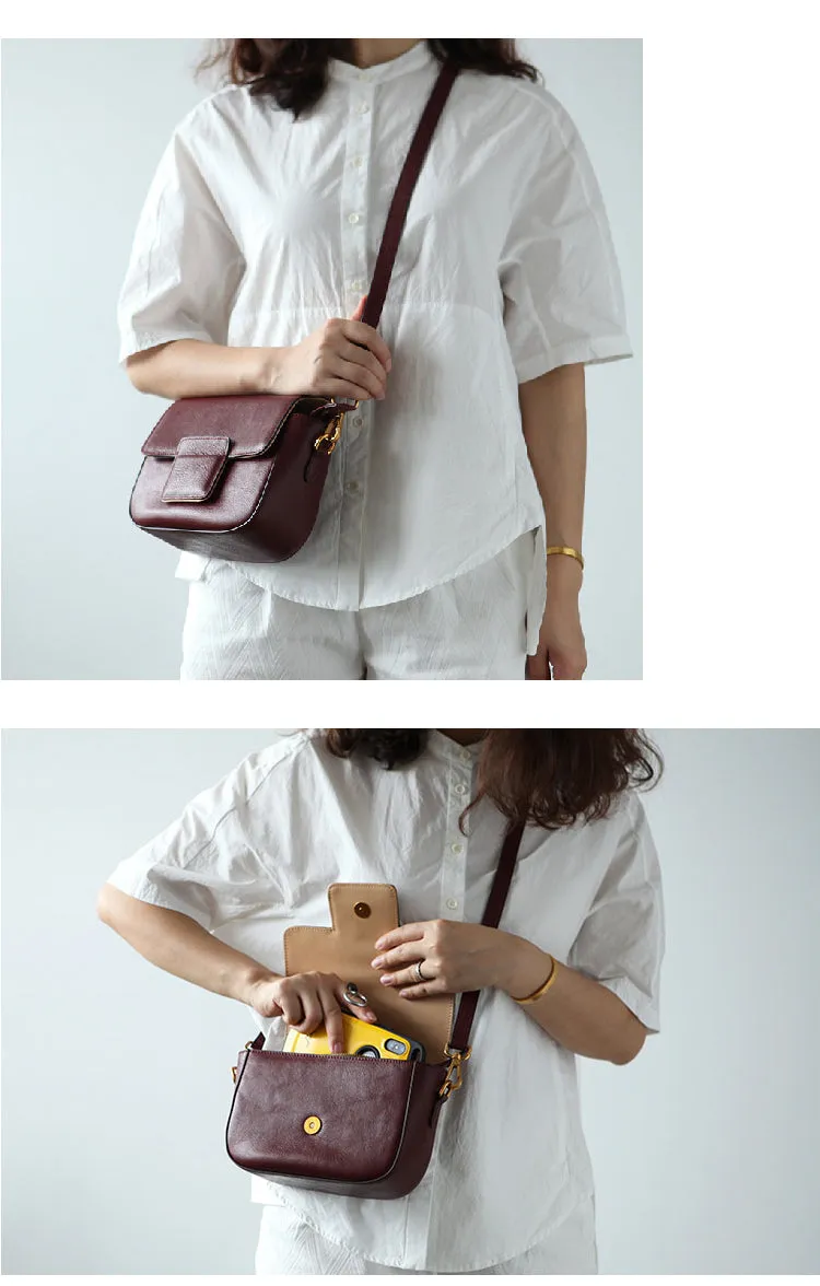 Stylish LEATHER WOMEN Saddle Messenger SHOULDER BAG Crossbody Purse FOR WOMEN