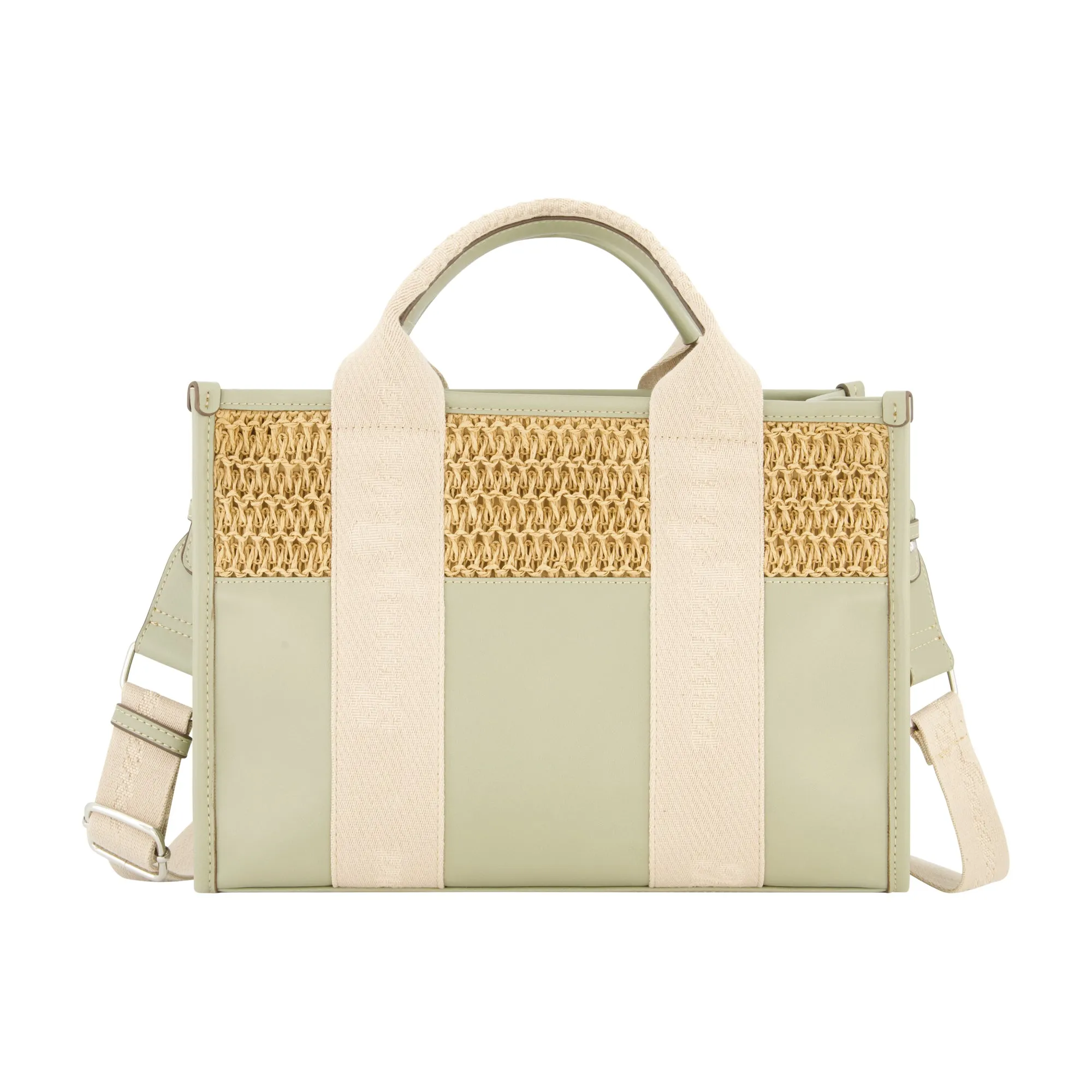 Tommy Bahama Raffia/PU Logo Webbing Modern Tote