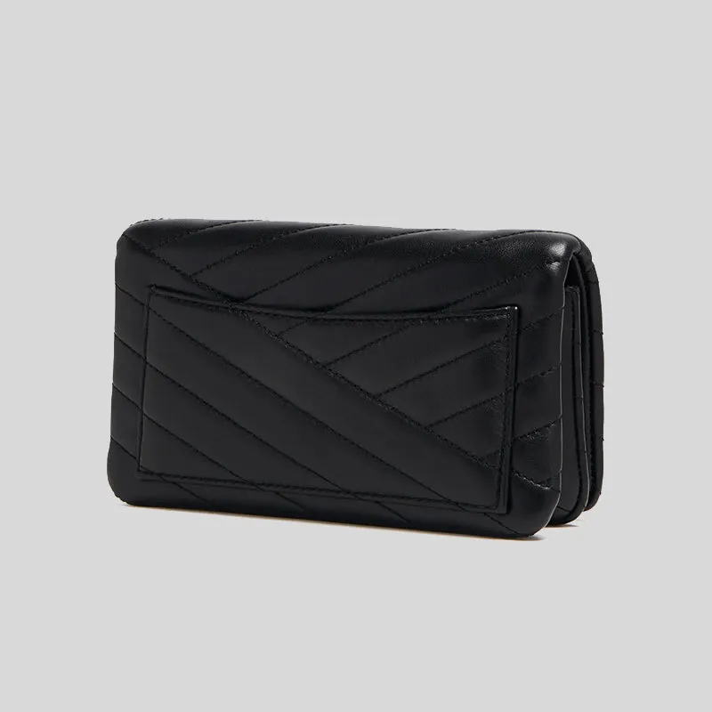 TORY BURCH Kira Chevron Chain Wallet Black 156553