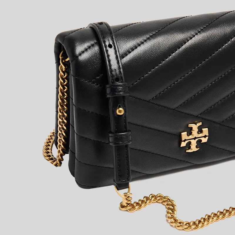 TORY BURCH Kira Chevron Chain Wallet Black 156553