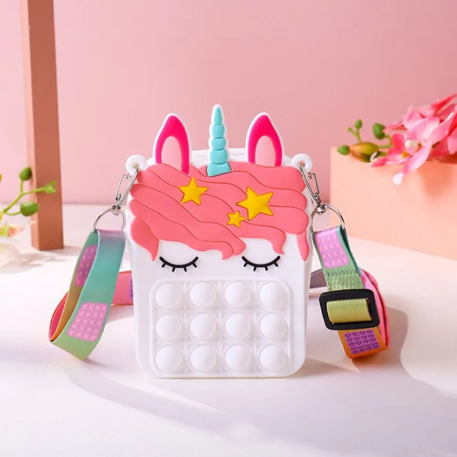 Unicorn Cute Mini Bubble Silicone Change Key Storage Bag