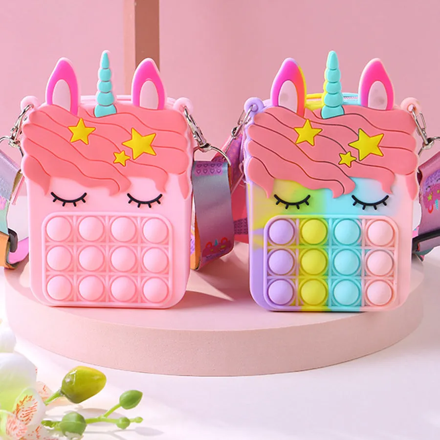 Unicorn Cute Mini Bubble Silicone Change Key Storage Bag