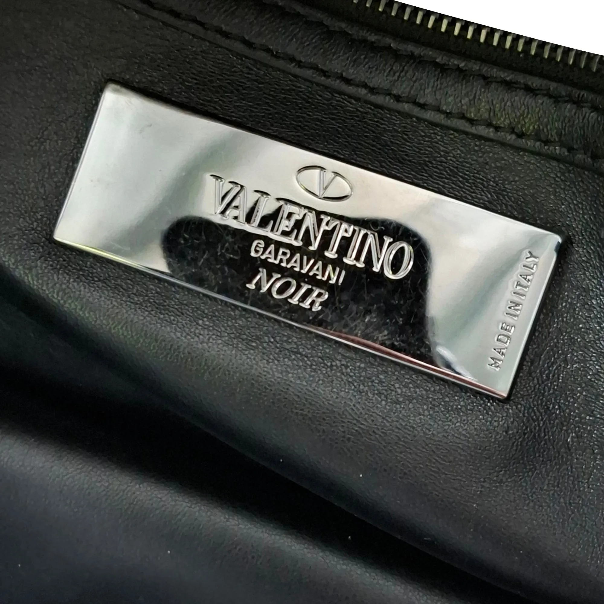 Valentino Medium Rockstud Glam Lock Shoulder Bag in Black Leather