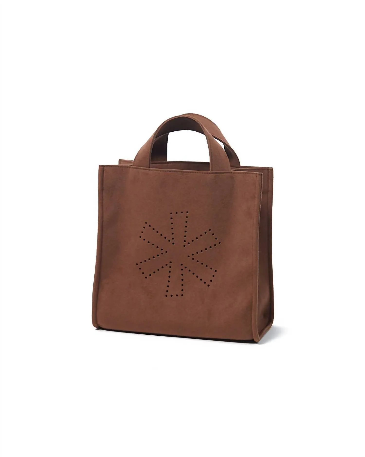 Vegan Leather Mini Tote Bag In Brown