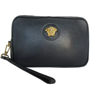 Versace Leather Clutch Bag (Pre-Owned)