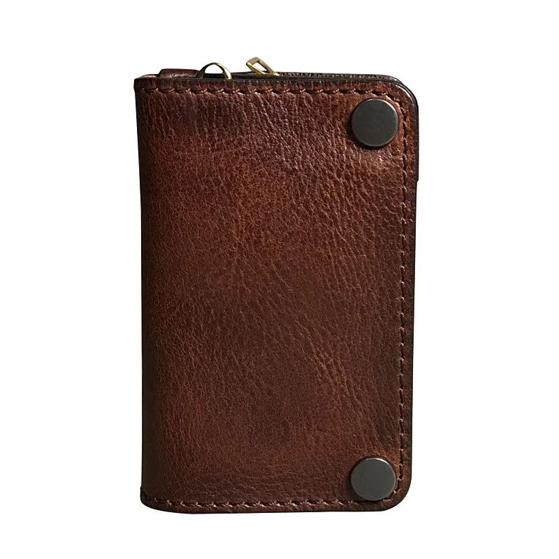 Vintage Genuine Leather Mens Cool Key Wallet Car Key Holder Card Holder for Men