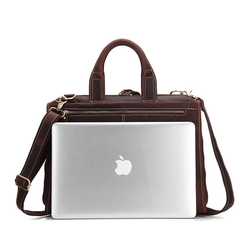 Vintage Leather Men Briefcase Work Bag Business Bag Laptop Bag For Men