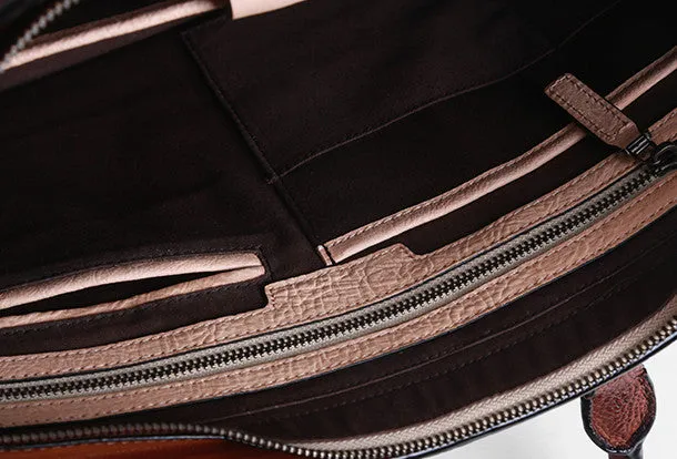 Vintage Leather mens Briefcase Handbag Shoulder Bag Business Bag for Men