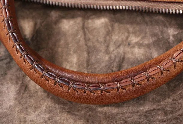 Vintage Leather Mens Briefcases Work Bag Business Bags for men