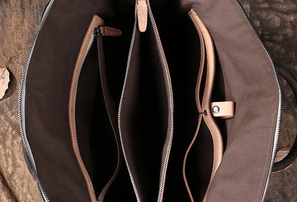 Vintage Leather Mens Briefcases Work Bag Business Bags for men