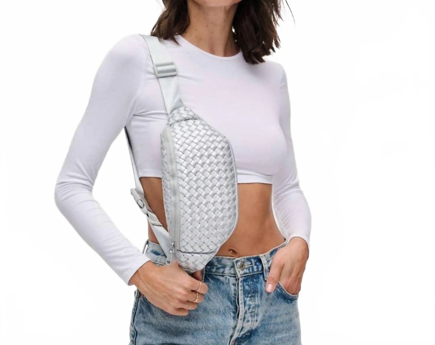 Women's Aim High Belt Bag In Silver
