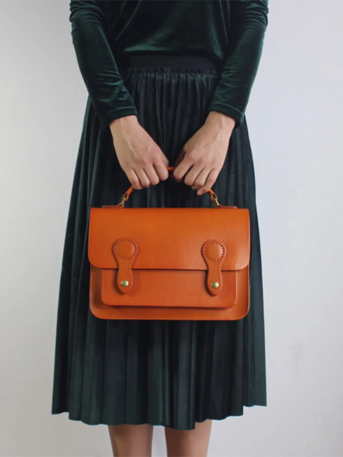 Womens Leather Satchel Crossbody Bag Handmade School Handbag Shoulder Bag for Ladies