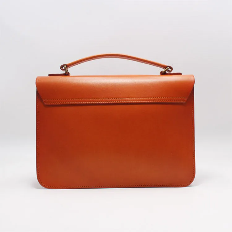 Womens Leather Satchel Crossbody Bag Handmade School Handbag Shoulder Bag for Ladies