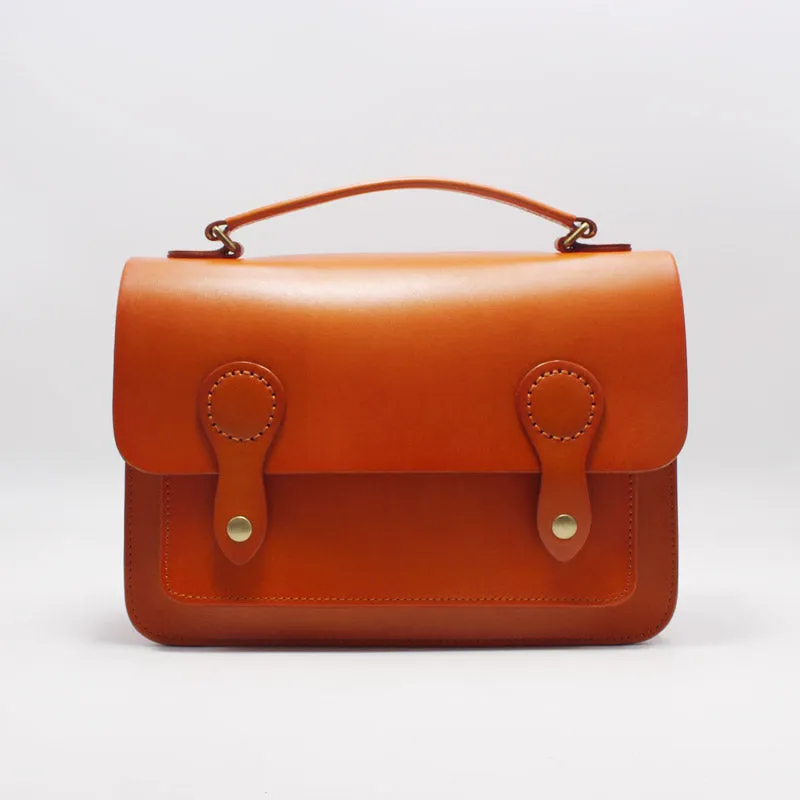Womens Leather Satchel Crossbody Bag Handmade School Handbag Shoulder Bag for Ladies