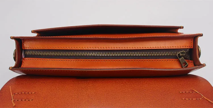 Womens Leather Satchel Crossbody Bag Handmade School Handbag Shoulder Bag for Ladies