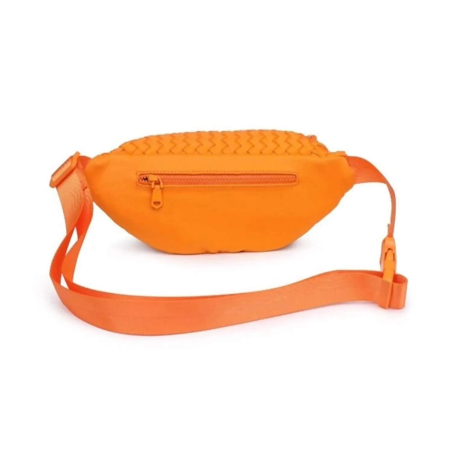 Women's Woven Neoprene Belt Bag In Orange