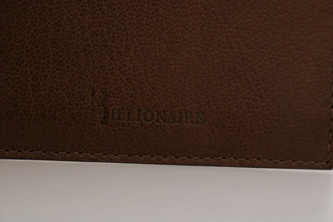Billionaire Italian Couture Elegant Leather Men's Wallet in Brown