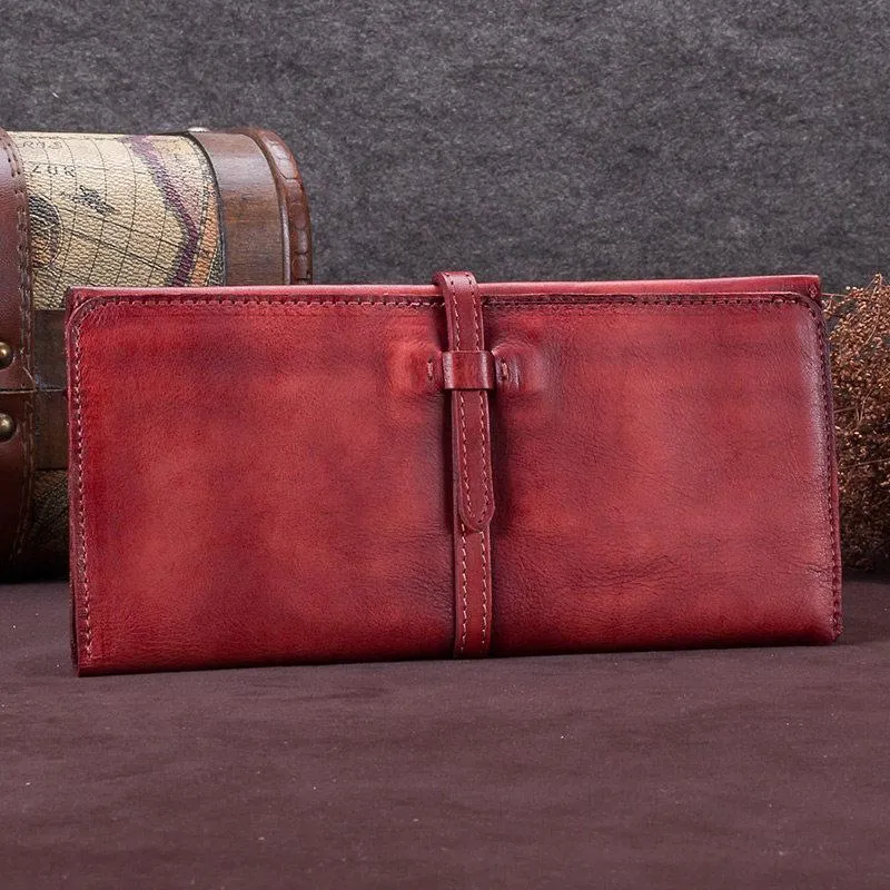 Blue Womens Long Bifold Wallet Brown Long Wallet Ladies Long Wallet Purse