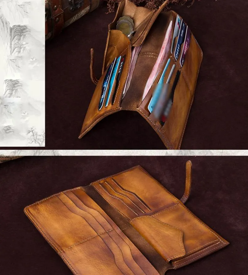 Blue Womens Long Bifold Wallet Brown Long Wallet Ladies Long Wallet Purse
