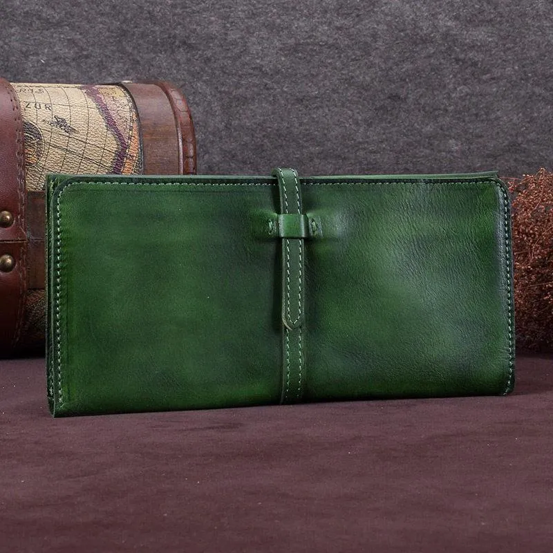 Blue Womens Long Bifold Wallet Brown Long Wallet Ladies Long Wallet Purse