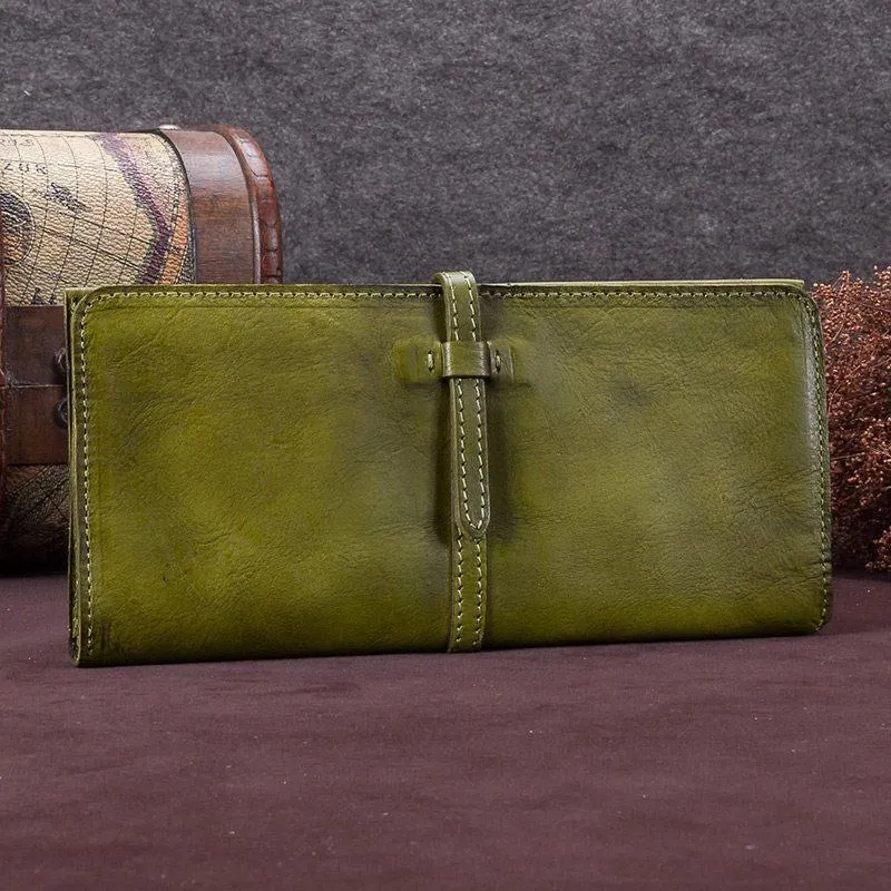 Blue Womens Long Bifold Wallet Brown Long Wallet Ladies Long Wallet Purse