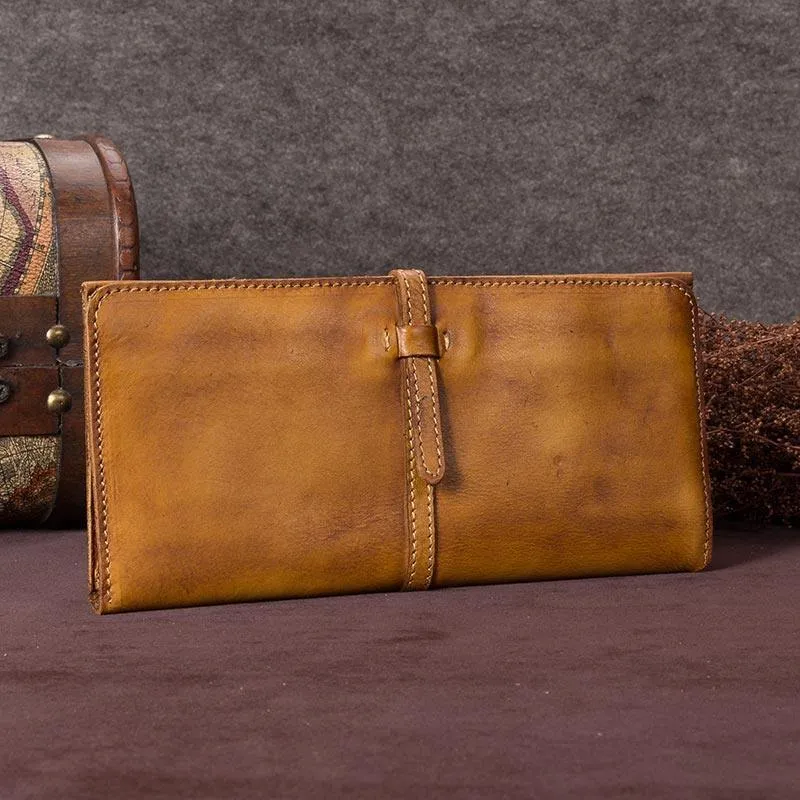 Blue Womens Long Bifold Wallet Brown Long Wallet Ladies Long Wallet Purse