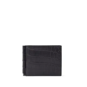 Bottega Veneta Black Leather Di Crocodile Wallet